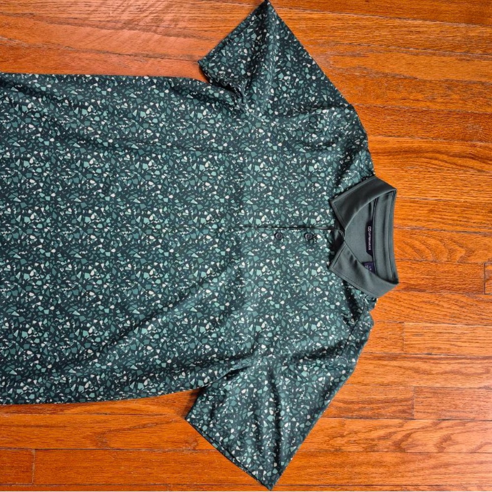 Men's Green Patterned Polo Shirt